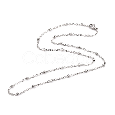 Tarnish Resistant 304 Stainless Steel Cable Chain Necklaces STAS-O053-29P-1