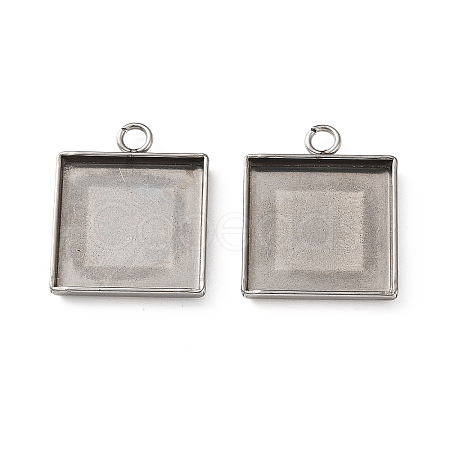 304 Stainless Steel Pendant Cabochon Settings STAS-Z201-02P-04-1