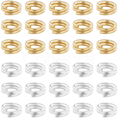 160Pcs 2 Colors Brass Split Rings KK-BBC0023-08A-1