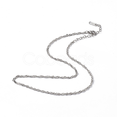 Non-Tarnish 304 Stainless Steel Singapore Chain Necklace for Men Women NJEW-K245-013B-1
