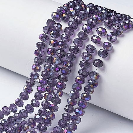 Electroplate Transparent Glass Beads Strands LS-EGLA-A034-T4mm-F09-1