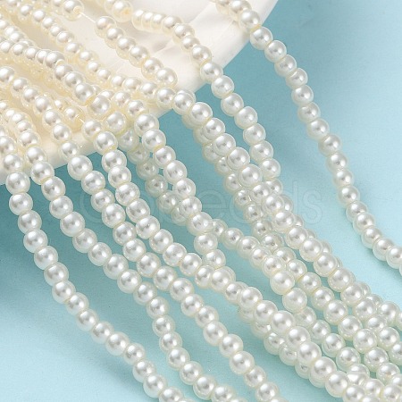 Baking Paint Pearlized Glass Pearl Round Bead Strands HY-Q003-4mm-02-1