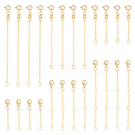 24Pcs 6 Style Brass Cable Chain Extender KK-GO0001-54-1
