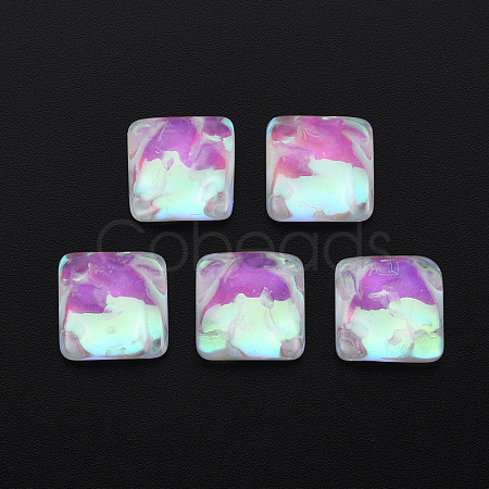 Translucent Electroplated Glass Cabochons EGLA-T026-003-1