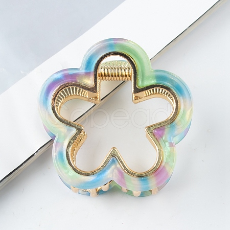 Flower Shape PVC Plastic Claw Hair Clips PW-WG34467-01-1