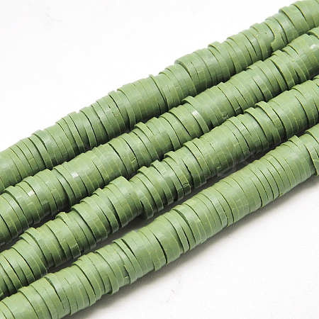 Flat Round Handmade Polymer Clay Beads LS-CLAY-R067-8.0mm-43-1