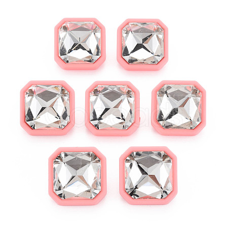 Crystal Rhinestone Square Stud Earrings with 925 Sterling Silver Pins for Women MACR-S275-039B-1