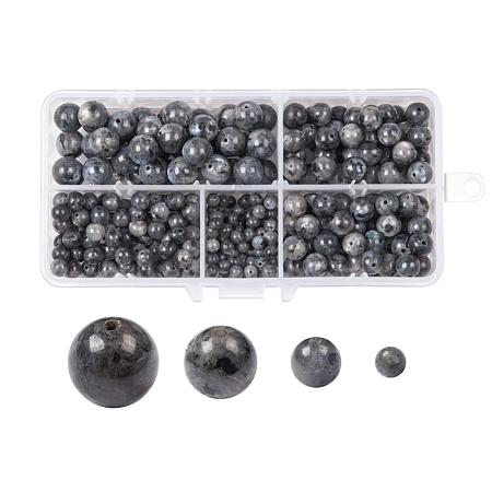 340Pcs 4 Sizes Natural Larvikite Beads G-LS0001-24-1