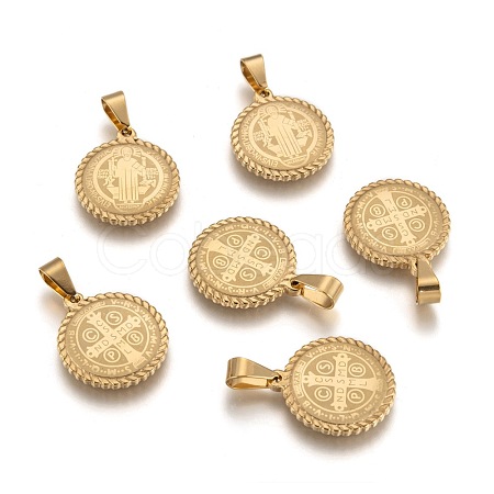 304 Stainless Steel Pendants Ion Plating(IP) Hand Polished STAS-O065-18-1