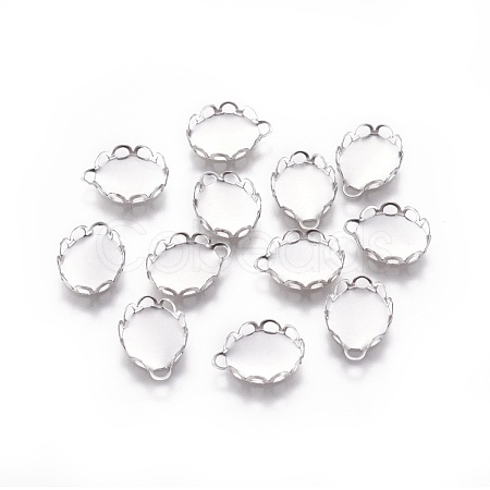 Tarnish Resistant 316 Surgical Stainless Steel Lace Edge Bezel Cups X-STAS-I118-10P-1