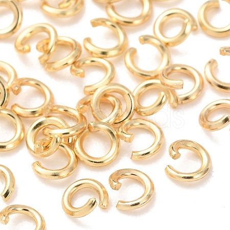 Brass Open Jump Rings KK-G604-08G-10-1