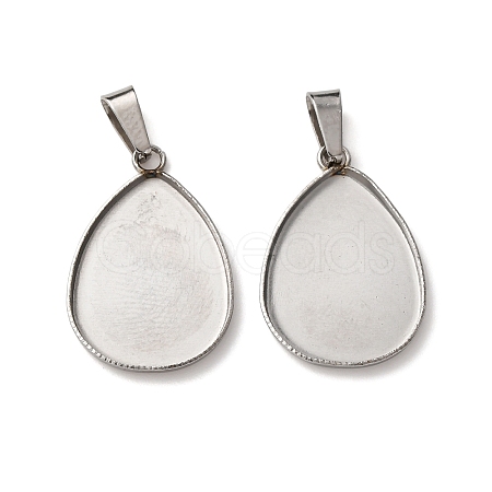 304 Stainless Steel Pendant Cabochon Settings STAS-D379-01B-P-1