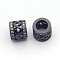 New Items Brass Micro Pave Cubic Zirconia Column Spacer Beads, Cadmium Free & Nickel Free & Lead Free, with Letter S, Gunmetal, 7x8mm, Hole: 4.5mm