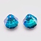 K9 Glass Rhinestone Pendants, Imitation Austrian Crystal, Faceted, Shell, Bermuda Blue, 28x28x11mm, Hole: 1.6mm