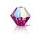 Preciosa&reg Crystal Beads, Czech Crystal, Bicone(451 69 302 Rondelle), 70350 201 Fuchsia Glitter, 5mm, Hole: 1mm