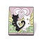 The Lovers Word Enamel Pin, Cat Tarot Alloy Badge for Backpack Clothes, Electrophoresis Black, Heart Pattern, 30.5x25.5x1.5mm, Pin: 1mm