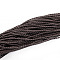 Braided Imitation Leather Cords, Round Bracelet Findings, Coconut Brown, 3x3mm, about 103.89 yards(95m)/bundle