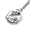 Skull Rhinestone Pendant Necklaces with Rolo Chains, Alloy Jewelry for Men Women, Spider, 27.17 inch(69cm)