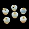 Opalite Teacher Apple Charms, with Golden Plated Brass Snap on Bails, 14.5x14mm, Hole: 6.5x4mm