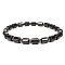 Iron & Synthetic Hematite Column Beaded Stretch Bracelet