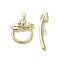 Brass Toggle Clasps, Long-Lasting Plated, Golden, 18x13x2mm, Hole: 1.2mm