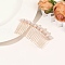 Alloy Hair Combs, with Imitation Plastic Pearl and Rhinestone, Light Gold, 80~120x40~50mm