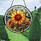 Acrylic Wall Decorations, Hanging Ornament, Flat Round, Flower, 150mm