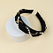 Cloth Hair Bands, with Plastic Pearl & Alloy Chains, Hair Accessories for Women Girls, Black, 30mm, Inner Diameter: 140x160mm