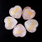 Natural Rose Quartz Display Decorations, Home Decoration, Heart with Word Lucky, 30x30x13mm