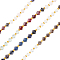 Olycraft 1 Strand Natural Mixed Gemstone Beads Strands, with Glass Seed Beads and Elastic Crystal Thread, Bicone, 5.5~6x5.5~6mm, Hole: 0.8mm, about 42pcs/strand, 12.01 inch(30.5cm)