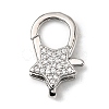 Brass Clear Cubic Zirconia Lobster Claw Clasps KK-Z078-49A-P-1