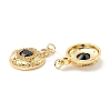 Rack Plating Brass Micro Pave Clear & Midnight Blue Cubic Zirconia Pendants KK-D073-17G-2
