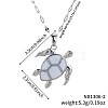 Brass White Enamel Turtle Pendant Dapped Chain Necklaces for Women FJ9996-2-1