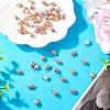 70Pcs 7 Colors Glass Pearl Round Connector Charms PALLOY-TA00264-6