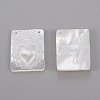 Natural White Shell Mother of Pearl Shell Pendants X-SHEL-K004-04-2