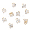 Brass Clear Cubic Zirconia Charms ZIRC-G170-11G-1