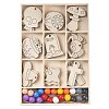 Halloween Theme DIY Wood Pendants WOOD-S063-01C-1