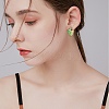 Cubic Zirconia Snake Hoop Earrings with Enamel EJEW-SZ0001-87B-5