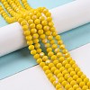 Electroplate Opaque Solid Color Glass Beads Strands X1-EGLA-A034-P6mm-L02-4