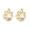 Rack Plating Alloy Enamel Pendants ENAM-N055-128-2