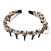 Plastic with Polyester Hair Bands OHAR-B007-04B-2