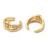 Rack Plating Brass Micro Pave Cubic Zirconia Flat Round Cuff Earrings EJEW-E290-09G-2