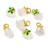 Natural Agate Flower Charms KK-NH0005-01G-1
