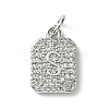 Rack Plating Brass Micro Pave Clear Cubic Zirconia Charms KK-G501-01S-P-1