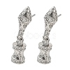 Brass Pave Cubic Zirconia Stud Earring Findings KK-C172-08P-1