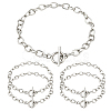5Pcs 304 Stainless Steel Chain Bracelets BJEW-YW00017-02-1