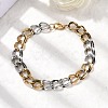304 Stainless Steel Cuban Link Chain Bracelets for Women BJEW-D377-01C-2