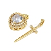 Brass Micro Pave Clear Cubic Zirconia Pendants Sets KK-R226-08G-03-2