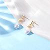 Knot with Imitation Pearl Dangle Stud Earrings JE1099A-3