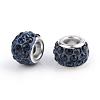 Polymer Clay Rhinestone European Beads CPDL-T001-19-1